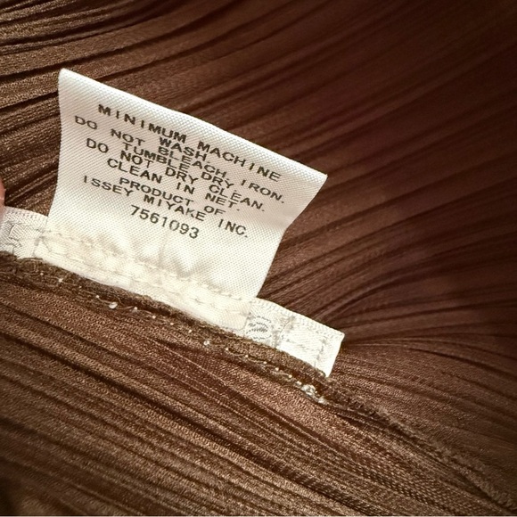 Issey Miyake Pleats Please Long Sleeve Shirt in Brown - Picture 6 of 7